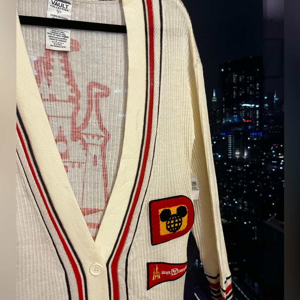 Disney Vault Collection Cream Sweater with Red and Black Details